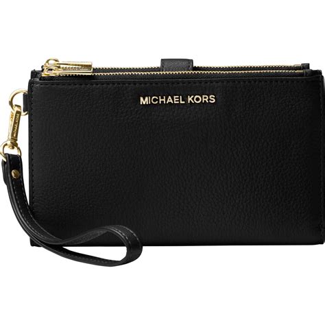 michael kors adele double zip wristlet 7 black